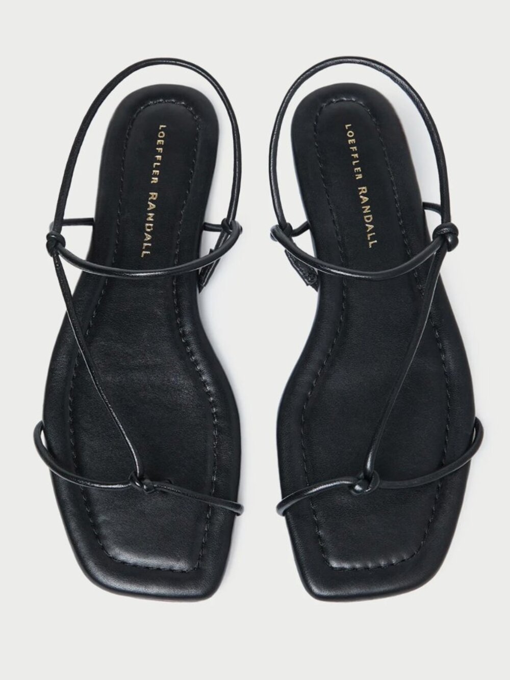 Loeffler randall black leather strap minimal sandals size 7